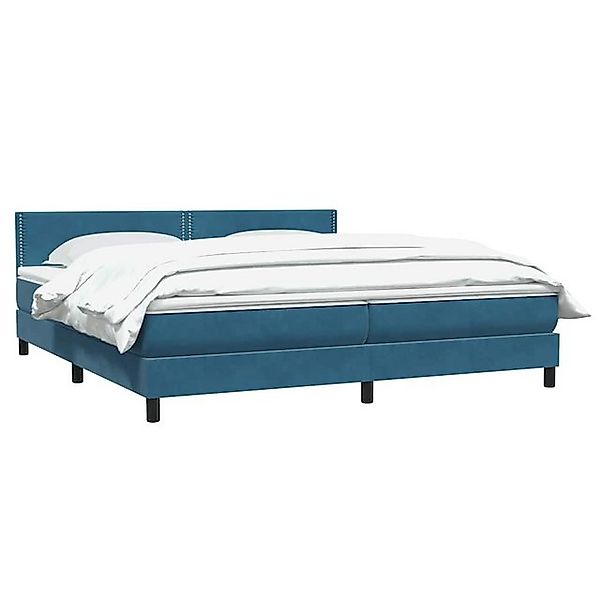 vidaXL Bett Boxspringbett mit Matratze Dunkelblau 200x210 cm Samt günstig online kaufen