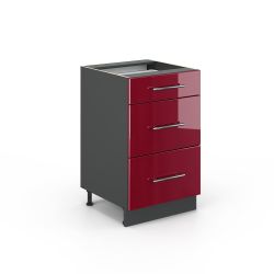 Vicco Unterschrank Fame-Line, Bordeaux Hochglanz/Anthrazit, 50 günstig online kaufen