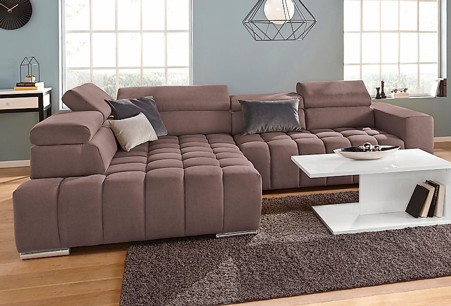 exxpo - sofa fashion Ecksofa Elias, L-Form, mit Kopf- bzw. Rückenverstellun günstig online kaufen
