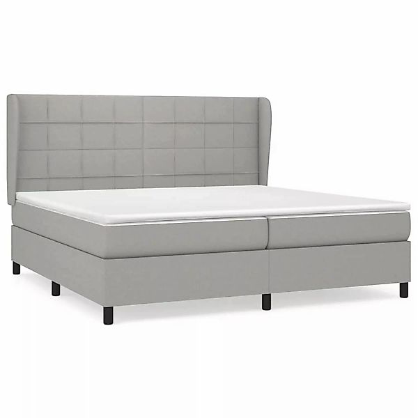 vidaXL Boxspringbett mit Matratze Hellgrau 200x200 cm Stoff1377613 günstig online kaufen