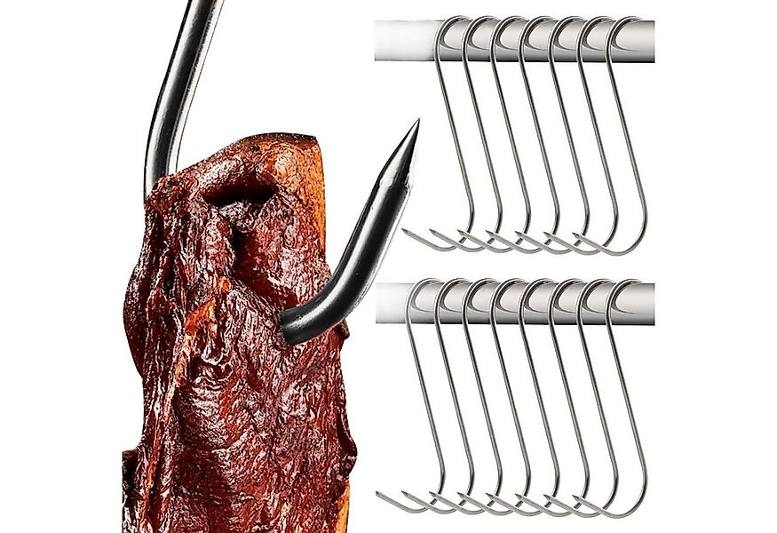 Kaminer S-Haken 15 Edelstahl Fleischhaken Set 15cm bis 15kg Räuchern Grille günstig online kaufen