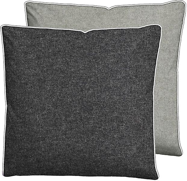 Biberna Kissenbezug "Hermal Flanell mit Reißverschluss, Melange-Optik, Wend günstig online kaufen