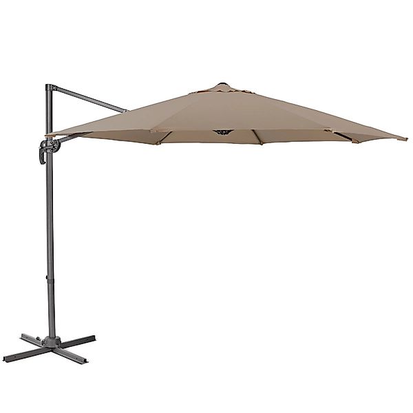 Svita Ampelschirm Sonnenschirm Alu Dreh Schwenk Schirm Garten Terrasse Taup günstig online kaufen