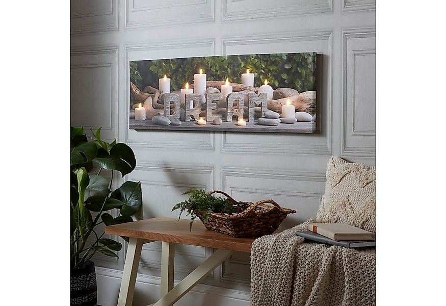 Art for the home LED-Bild Dream Kerzen LED 30x90cm, Zen (1 St), LED-Leinwan günstig online kaufen