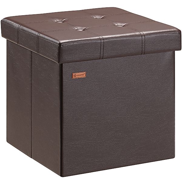 Sitzhocker Braun Kunstleder 38x38x38cm faltbar günstig online kaufen