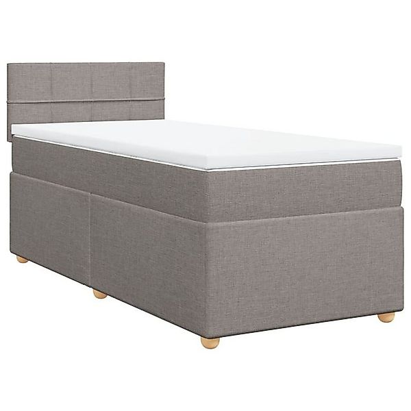 vidaXL Bett Boxspringbett mit Matratze Taupe 90x200 cm Stoff günstig online kaufen