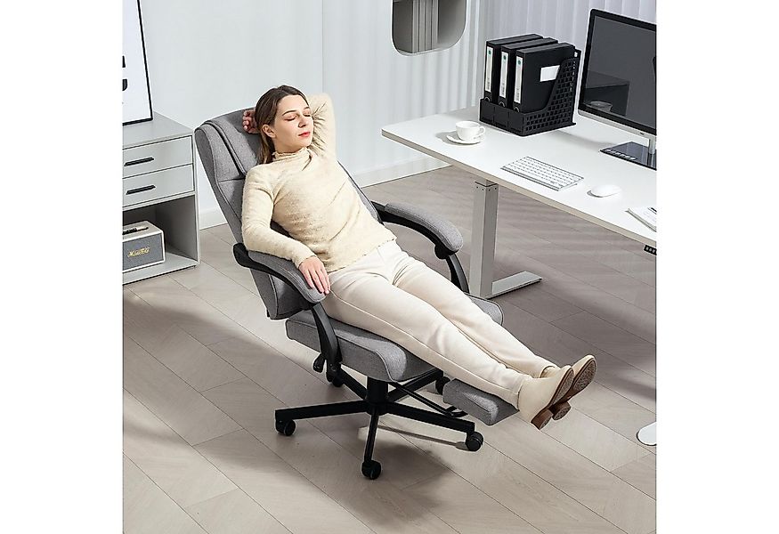 HOMCOM Schreibtischstuhl mit Massagefunktion, Liegefunktion, Fußstütze (erg günstig online kaufen