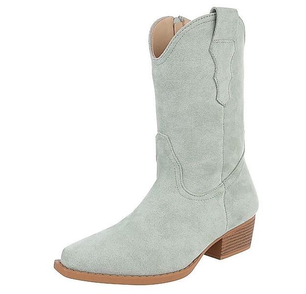 Ital-Design Stilvoller Cowboystiefel mit praktischem Reißverschluss Western günstig online kaufen