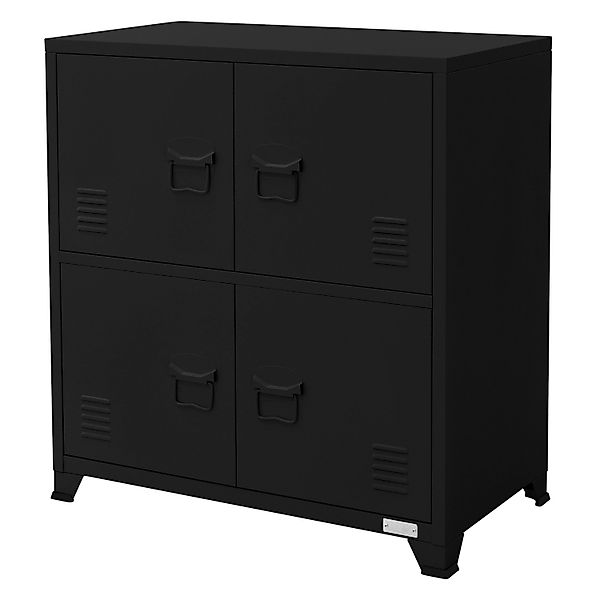 ML-Design Aktenschrank 75x40x80,5 cm Schwarz Stahl Freistehender günstig online kaufen