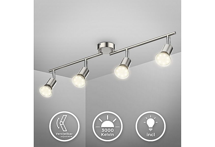 B.K.Licht Deckenleuchte LED Deckenlampe Wohnzimmer Küche Bad 60 cm 4-flammi günstig online kaufen