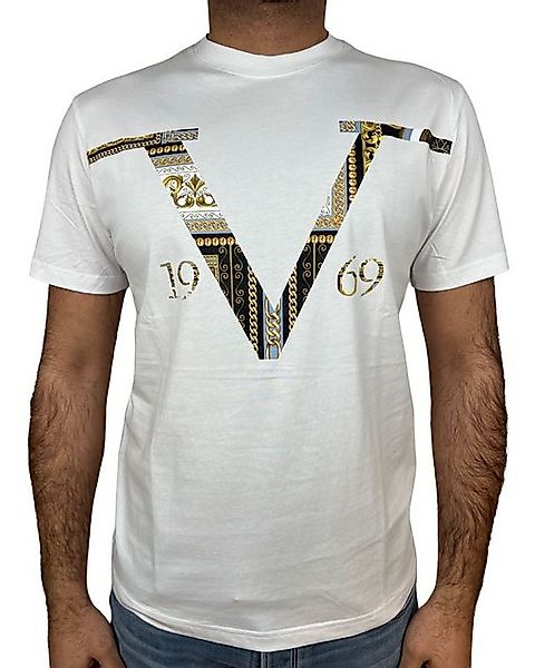 19V69 ITALIA T-Shirt - Baroque R-Neck T-Shirt mit großem Logo günstig online kaufen