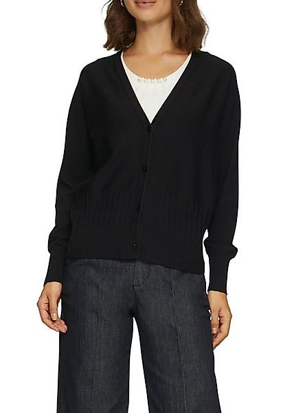 s.Oliver BLACK LABEL Strickjacke mit Strukturmuster am Saum günstig online kaufen