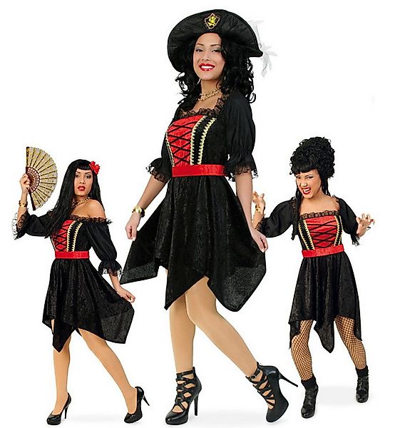 Fries Piraten-Kostüm Damen Kostüm Kleid Piratin Flamenco Tänzerin Vampir mi günstig online kaufen