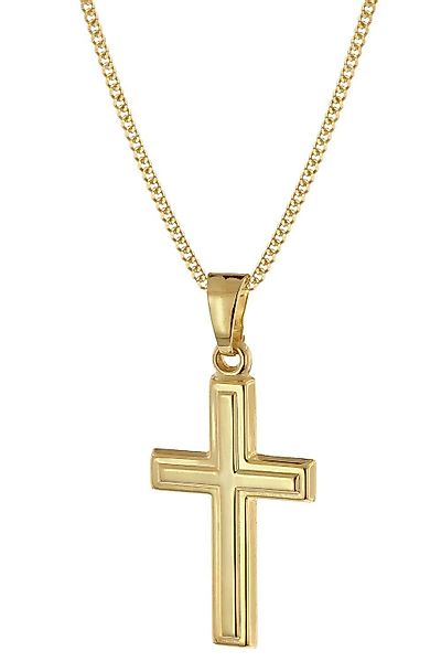 trendor Panzerkette Kreuz-Anhänger Gold 333 mit günstig online kaufen