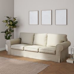 Bezug für Ektorp 3-Sitzer Schlafsofa, ALTES Modell, beige-grau, Sofahusse E günstig online kaufen