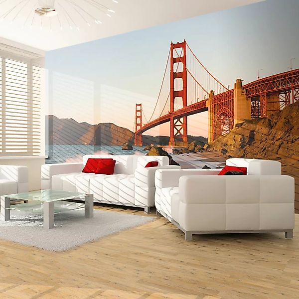 Fototapete - Golden Gate Brücke - Sonnenuntergang , San Francisco günstig online kaufen