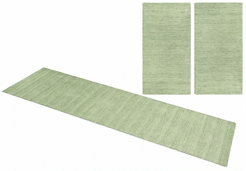 THEKO Bettumrandung »Gabbeh Uni, Handweb Teppich, meliert, reine Wolle« Höh günstig online kaufen