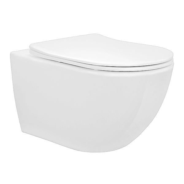 LuxeBath Tiefspül-WC Spülrandloses Hänge WC Keramik mit WC-Sitz abnehmbar S günstig online kaufen