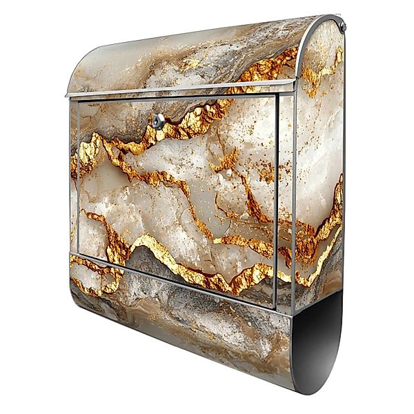 Banjado Design Briefkasten Silber Pulverbeschichtet 39x47x14cm 2 Schlüssel günstig online kaufen