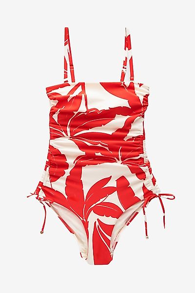 Next Badeanzug Bauchformender Bandeau-Badeanzug mit Beinrüschen günstig online kaufen