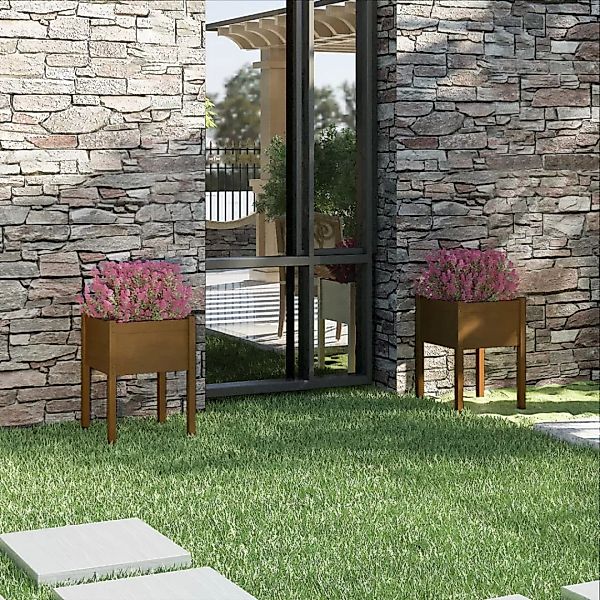 vidaXL Blumentopf Pflanzkübel 2 Stk. Honigbraun günstig online kaufen