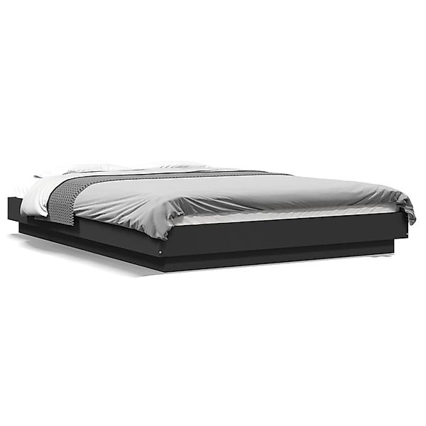 vidaXL Bettgestell mit LED Schwarz 120x200 cm Holzwerkstoff 3281106 günstig online kaufen