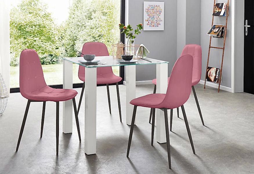 INOSIGN Essgruppe Set, 5 Stk. tlg. mit Glastisch, Breite 80 cm günstig online kaufen