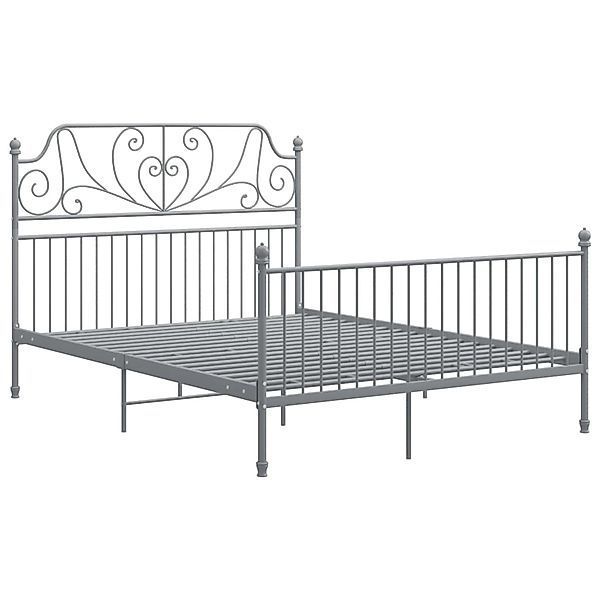 Bettgestell Grau Metall 160x200 Cm günstig online kaufen