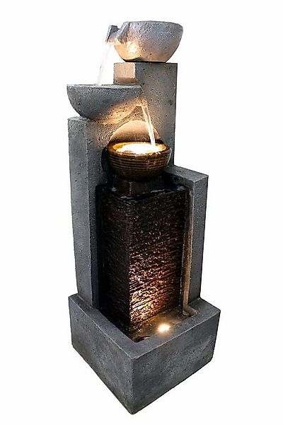 Arnusa Gartenbrunnen Großer Springbrunnen mit Beleuchtung Kaskade Wasserfal günstig online kaufen