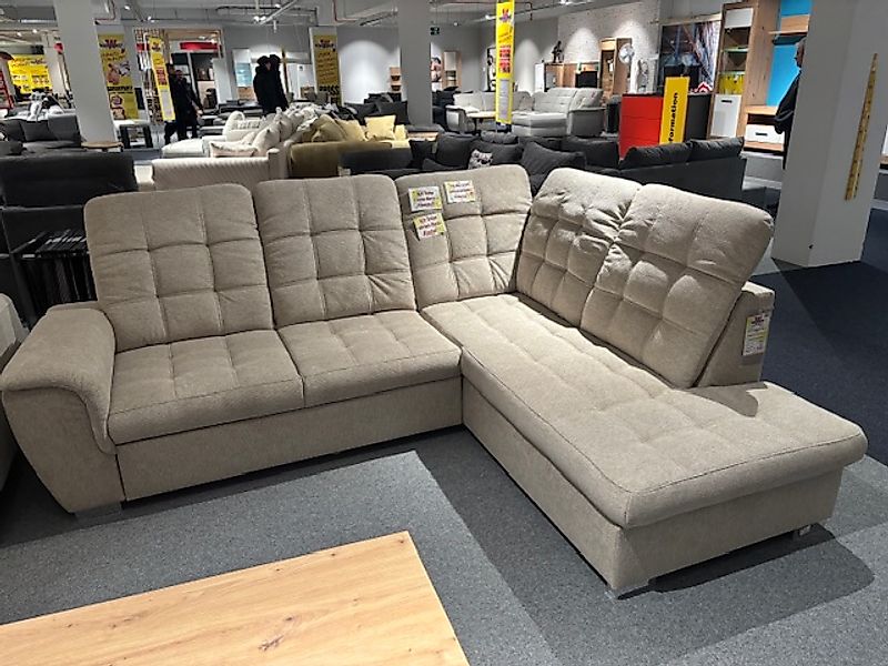Ecksofa inkl.  Bettfunktion, Bettkasten und verstellbaren Kopfstützen Ottom günstig online kaufen