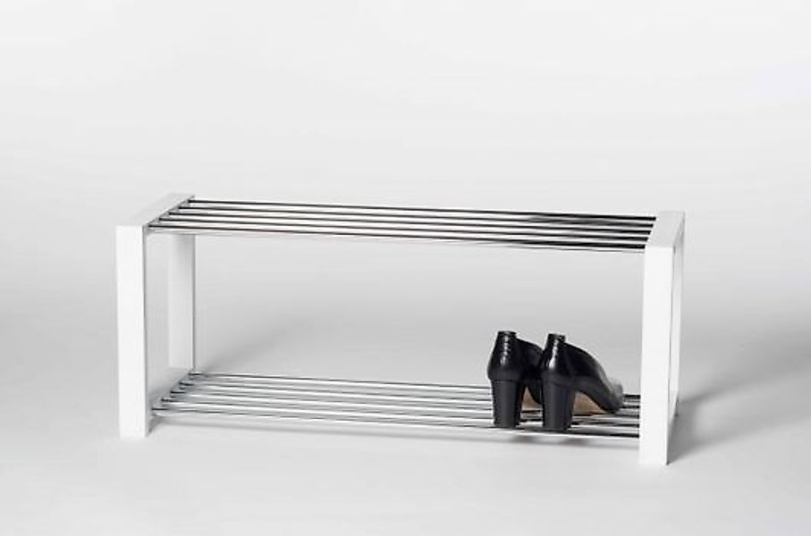 Schuhregal 2-stöckig LUIS von Intra direct Weiss / Chrom günstig online kaufen