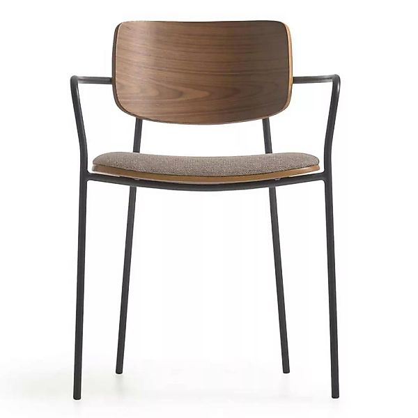 Armlehner Esstisch Stühle im Retrostil Gestell aus Metall (4er Set) günstig online kaufen