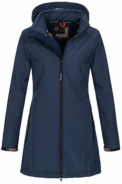 Alessandro Salvarini Softshelljacke "Alessia", lang mit abnehmbarer Kapuze günstig online kaufen