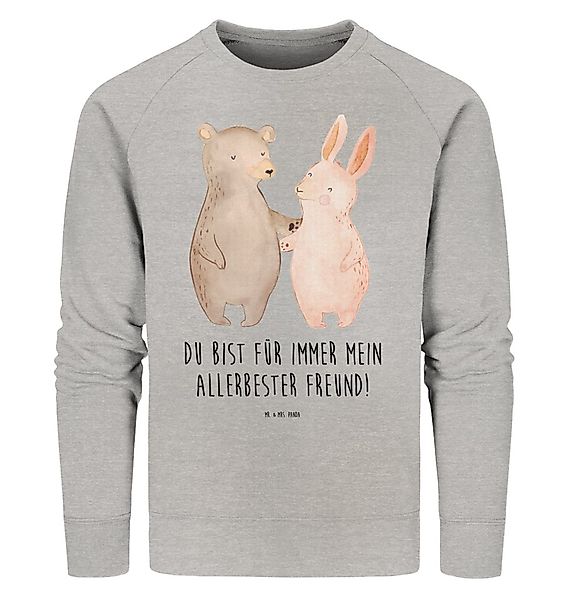 Mr. & Mrs. Panda Longpullover Größe M Bär und Hase Umarmen - Heather Grey - günstig online kaufen