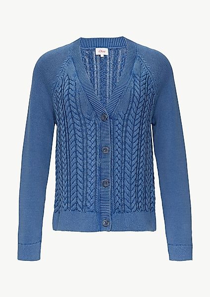 s.Oliver Strickjacke Baumwollcardigan mit Zopfmuster günstig online kaufen