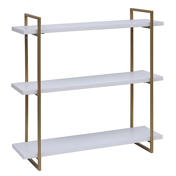 BERLINLODGE Wandregal HxBxT 60x60x18cm 3 Regalböden Massiv-Holz Industrial günstig online kaufen