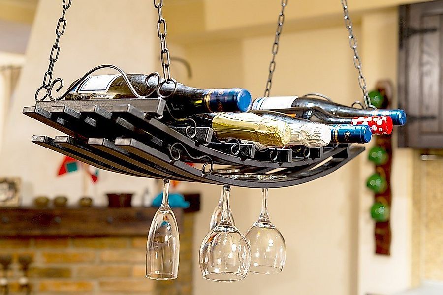 DanDiBo Hängeregal Deckenregal Weinregal aus Metall 67 cm Hängeregal Flasch günstig online kaufen