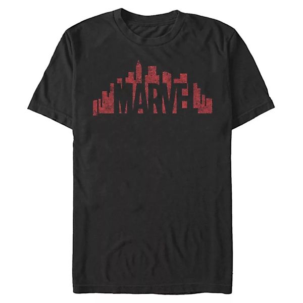 Marvel - Marvel Skyline Logo Oversize - Männer T-Shirt günstig online kaufen