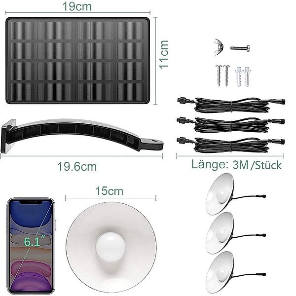 Rosnek Außen-Deckenleuchte 1/2/3/4 Kopf, Solar-Pendelleuchten, für günstig online kaufen
