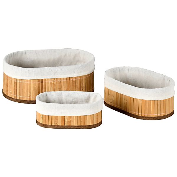 KESPER Aufbewahrungskorb "Bambus Körbchen, 3er Set, FSC", (Set, 3 St.), in günstig online kaufen