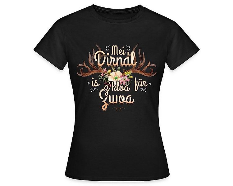 Spreadshirt T-Shirt Mei Dirndl Is Z Kloa Für Zwoa Wiesn Spruch Frauen T-Shi günstig online kaufen