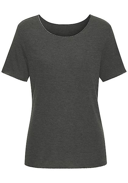 LASCANA Rundhalsshirt mit feiner Glitzereinfassung aus weichem Viskose-Fein günstig online kaufen