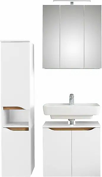 Saphir Badmöbel-Set »Quickset 3-teilig, Waschbeckenunterschrank mit LED-Spi günstig online kaufen