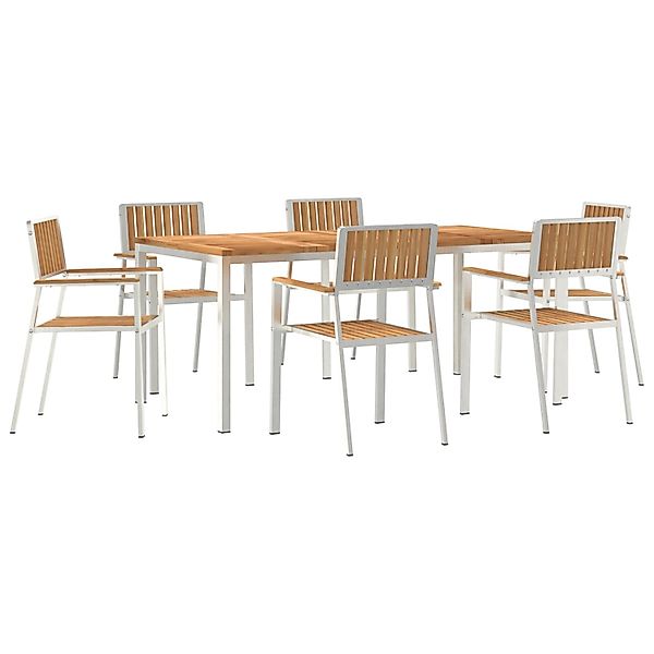 vidaXL 7-Teiliges Gartentischset Massivholz Teak 3334802 günstig online kaufen