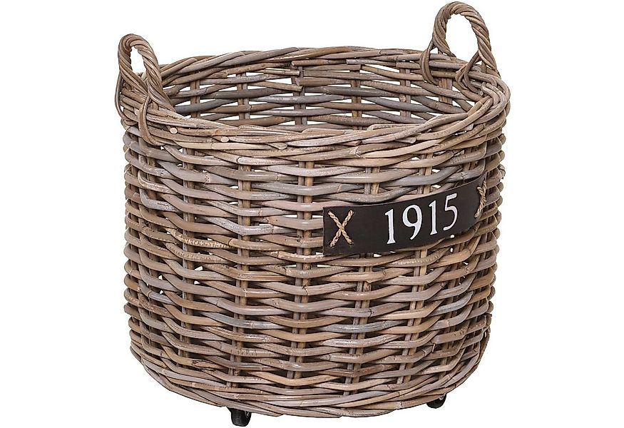 VIVANNO Kaminholzkorb Rattan ARRIBA Rund - Natur Geflochten (1 St), 60x48 c günstig online kaufen