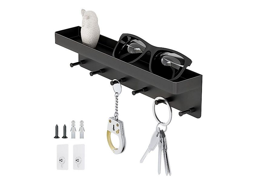 OSTWOLKE Schlüsselbrett Schlüsselhalter mit Ablage & 6 Haken 2 Möglichkeite günstig online kaufen
