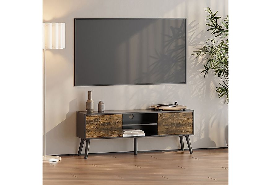 en.casa Lowboard, »Eskilstuna« Fernsehtisch 120x29,5x46,5cm Schwarz / Dunkl günstig online kaufen