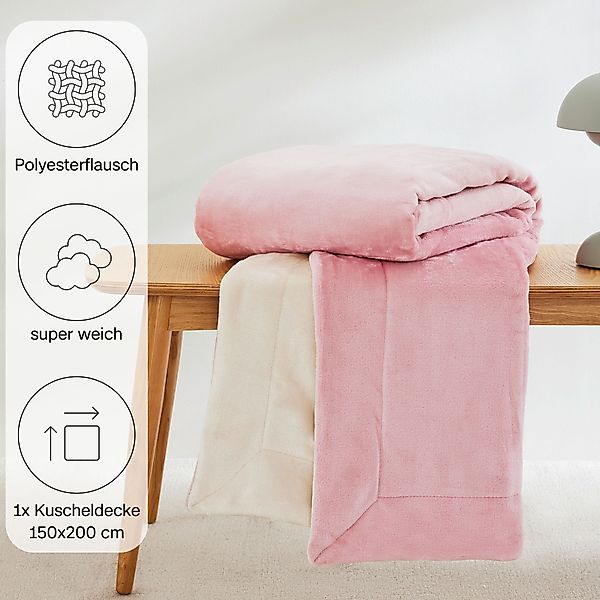 s.Oliver Wohndecke »Doublesoft, Kuscheldecke, Deal, Kissen geschenkt!«, Kus günstig online kaufen