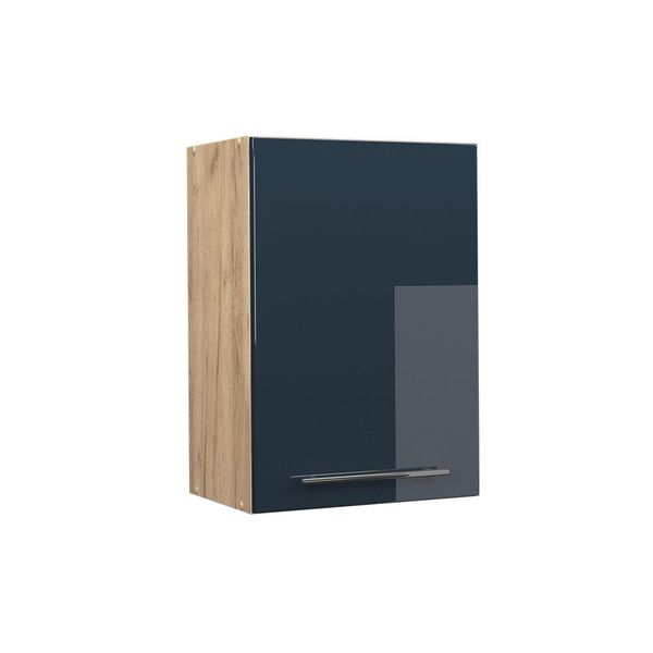 Vicco Hängeschrank Fame-Line, Dunkelblau Hochglanz/Goldkraft Eiche, günstig online kaufen