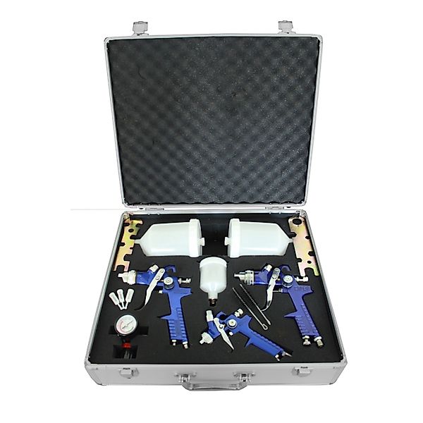 TRUTZHOLM 3x HVLP Spraypistole Lackierpistole Set Druckminderer Koffer Spri günstig online kaufen